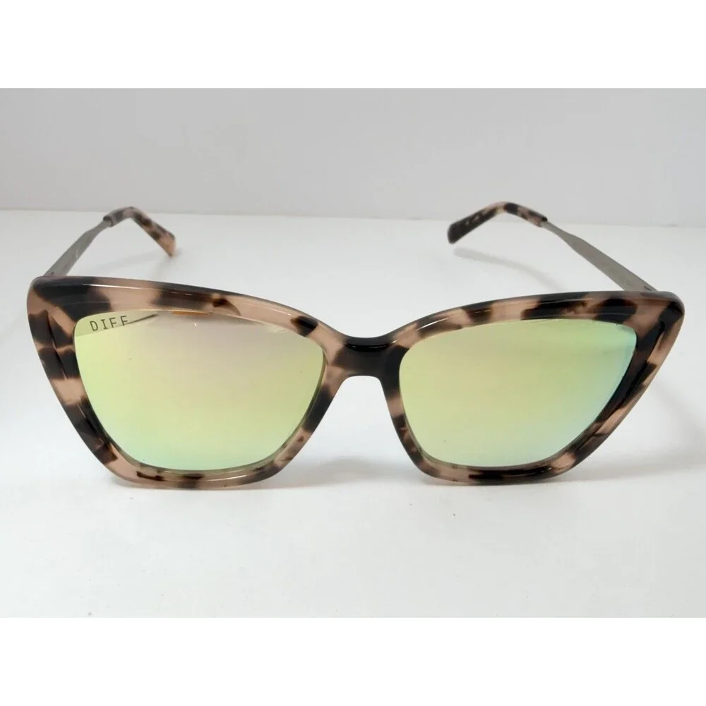 DIFF Eyewear Becky II Cat Eye Sunglasses Women's Pink Tortoise Mirrored Gradient